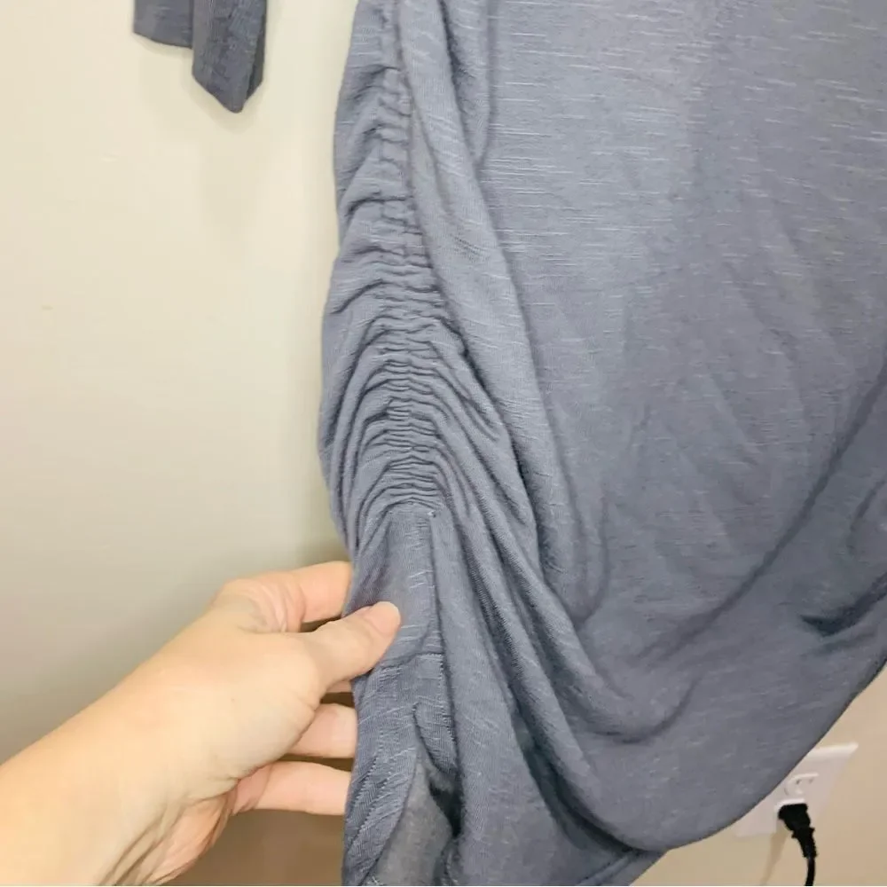 Daily Practice by Anthropologie Ruched long sleeve grey midi dress size 2x